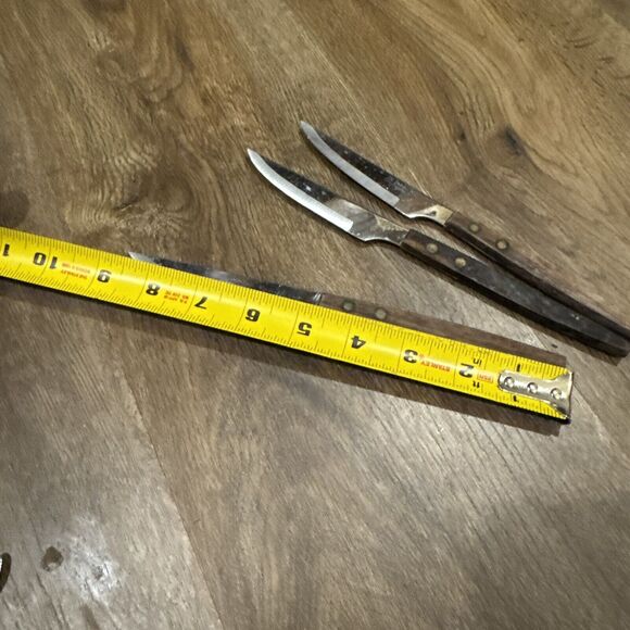 LOT 3 St. Regis Steak Knives Wood Handle Japan Stiletto Rizzito? Stainless -BUB - Picture 3 of 3